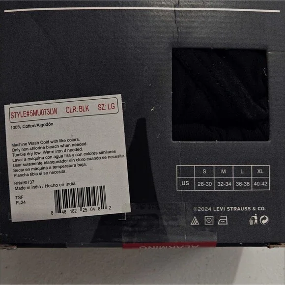 NEW Levi's Low Rise Briefs Cotton Underwear L Large 2 sets of 5-Pack Black NWT - Picture 6 of 7